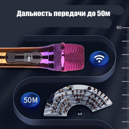 Беспроводной микрофон DM-584, комплект: 4 микрофона + приемник, цветной