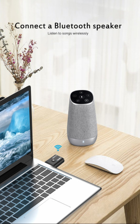 Беспроводной аудио адаптер TR Bluetooth v5.0 RX/TX, черный