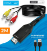 Кабель - переходник HDMI на RCA (AV) ver.02, черный