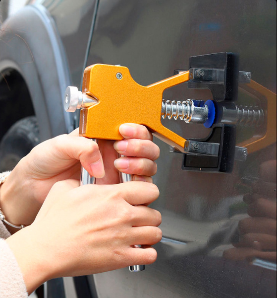 Минилифтер - инструмент для беспокрасочного удаления вмятин на кузове автомобиля, 14 сменных насадок