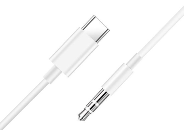 Кабель USB Type-C - jack 3.5mm (AUX), 1 метр, белый