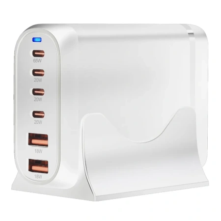 Настольное зарядное устройство - зарядная станция на 6 портов 160W USB-C / USB mod. 1006P160WW, быстрая зарядка, пластик