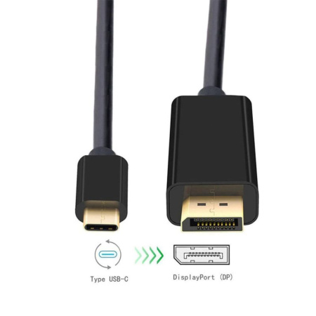 Кабель USB3.1 Type-C - DisplayPort, UltraHD 4K60Hz, 1,8 метра, черный