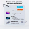 Кабель USB3.2 Type-C чип E-Marker, 4K 60Гц, PD 100W (20V/5A), 20 Гбит/с, экранирование, оплетка, папа-мама, 5 метров
