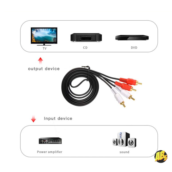 Кабель 2x RCA - 2x RCA, папа-папа, 5 метров, черный