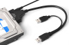 Адаптер - переходник - кабель SATA - 2x USB2.0 для жесткого диска SSD/HDD 2.5″/3.5″ с разъемом питания, черный
