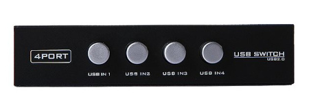 Адаптер - переключатель - свитч USB-B - USB2.0 для подключения принтера или сканера к четырем ноутбукам или компьютерам, mod MT-1A4B-CF, черный