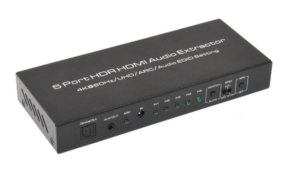 Переключатель - свитч HDMI 5x1 + аудио, UHD 4K 60Hz