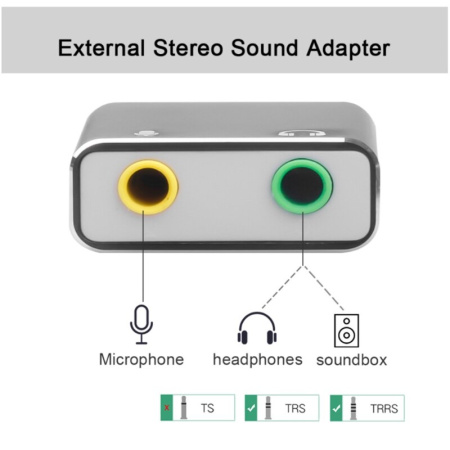 Звуковой адаптер - внешняя звуковая карта USB Hi-Fi 3D 2.1/7.1-канальная, кабель, черный