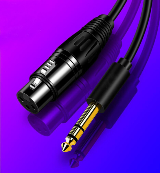 Кабель jack 6.35mm - XLR для микрофона, черный, 1,5 метра