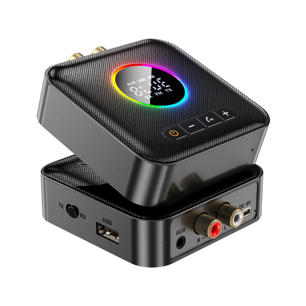 Аудио адаптер Hi-Fi M10 Bluetooth v6.0 TX/RX - RCA / AUX 3.5мм / USB, для дома и автомобиля, функция подключения двух устройств RX/TX, громкая связь (handsfree), кодеки AAC/SBC
