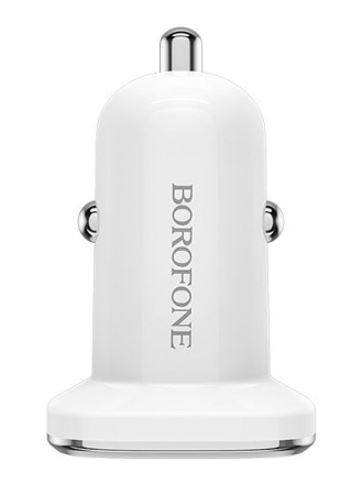 Автомобильное зарядное устройство USB BOROFONE BZ12, 2.4A, 2 USB, белый