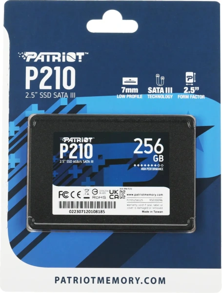 Жесткий диск Patriot P210 256GB P210S256G25 (2,5", SATA 3.0, 3D TLC NAND)