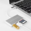 Адаптер - переходник USB3.1 Type-C - USB2.0 - USB3.0 - картридер TF/SD, серебро