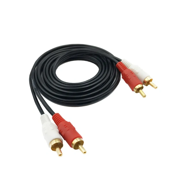Кабель 2x RCA - 2x RCA, папа-папа, 5 метров, черный
