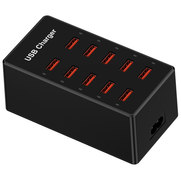 Зарядная станция на 10 USB портов mod. 1010P, 5V1-2.4A, ABS-пластик, черный