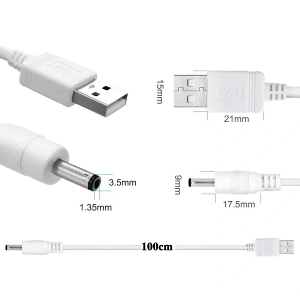 Кабель питания DC3.5*1.35mm - USB 5V1A, 1 метр