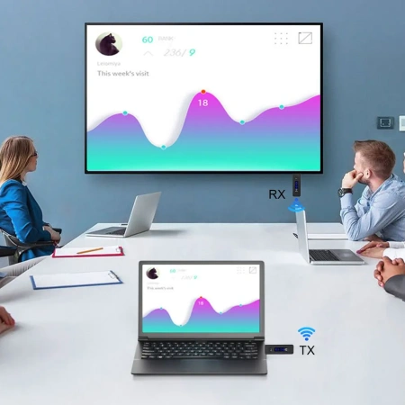 Удлинитель сигнала HDMI по Wi-Fi до 60 метров, активный, FullHD 1080p, комплект, черный