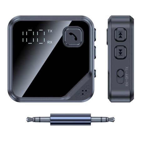 Аудио адаптер Hi-Fi JS13 приемник-передатчик (TX/RX) Bluetooth v5.4 - AUX 3.5мм, для дома и автомобиля, громкая связь (handsfree)