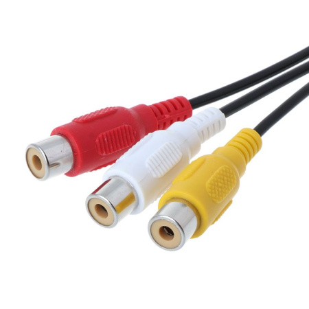 Кабель - переходник USB2.0 - 3x RCA (AV), 0,3 метра, черный