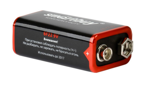 Батарейка - элемент питания SMARTBUY Крона/6F22/1B
