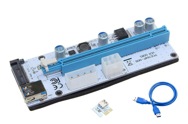 Адаптер - райзер USB3.0 PCI-E 1X на 16X, универсальный (ver.008S)