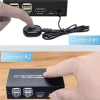 Адаптер - 2-х портовый KVM-переключатель HDMI 4K USB2.0/USB-C, черный