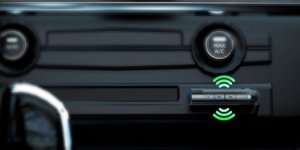 Автомобильный беспроводной AUX Bluetooth адаптер HOCO E53, черный