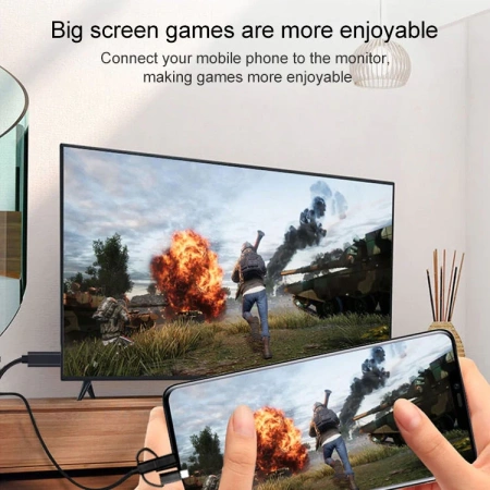 Кабель HDMI - MicroUSB - USB3.1 Type-C - Lightning для подключения смартфона к телевизору, 1,8 метра, черный