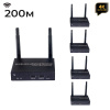 Удлинитель HDMI сигнала по Wi-Fi до 200 метров, UltraHD 4K, 1 приемник + 4 передатчика