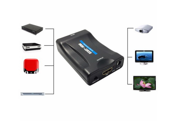 Адаптер - переходник SCART - HDMI, черный