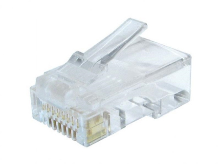 Коннектор RJ45 CAT-6, пластик, прозрачный, комплект 50 штук
