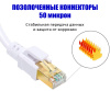Сетевой кабель RJ45 - витая пара - патчкорд SFTP CAT-8 40 Гбит/с POE, бескислородная медь, двойное экранирование, 26 AWG, 0.5 метра, белый
