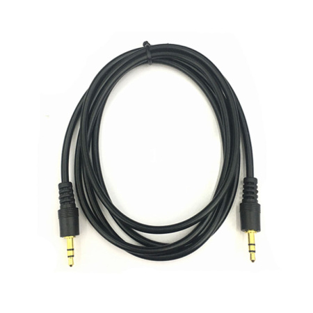 Кабель jack 3.5mm (AUX), папа-папа, 2 метра, черный