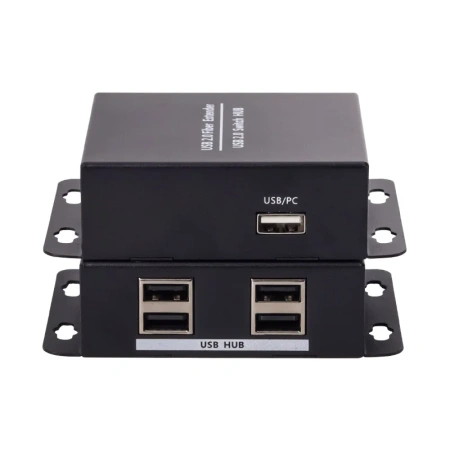 Удлинитель USB2.0 1х4 по оптическому SC кабелю до 20км, комплект, черный