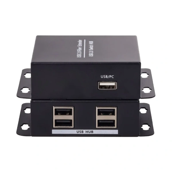 Удлинитель USB2.0 1х4 по оптическому SC кабелю до 20км, комплект, черный