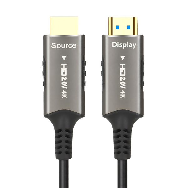 Кабель оптический HDMI v2.0 Optical UltraHD 4K 60Гц, поддержка HDR, ARC, 18 Гбит/с, 100 метров, черный