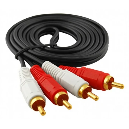 Кабель 2x RCA - 2x RCA, папа-папа, 1,5 метра, черный