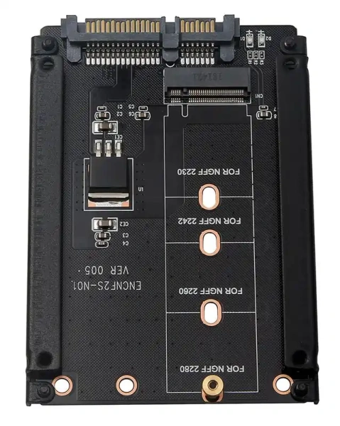 Адаптер - переходник SATA3.0 - M.2 для ПК, черный
