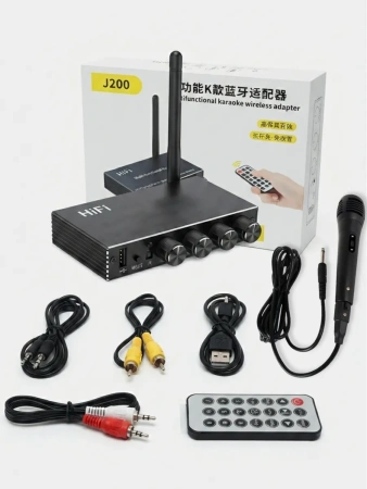 Караоке-система Аудио адаптер Hi-Fi J200, микрофон проводной YS-02 с кабелем XLR - jack 6,35 мм