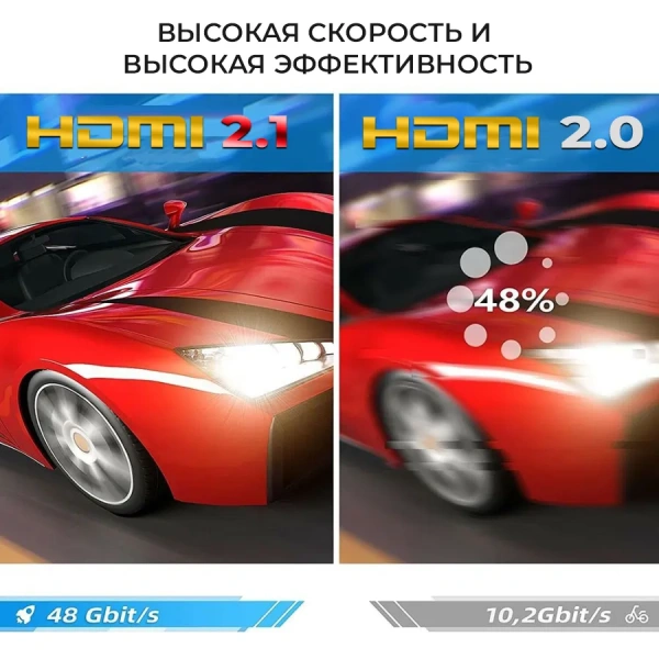 Кабель HDMI v2.1 Premium UltraHD 8K 120Гц, 48 Гбит/с, папа-папа, 3 метра, черный