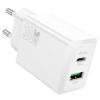 Зарядное устройство сетевое - блок питания HOCO N71, USB Type-C PD30W + USB QC3.0, белый