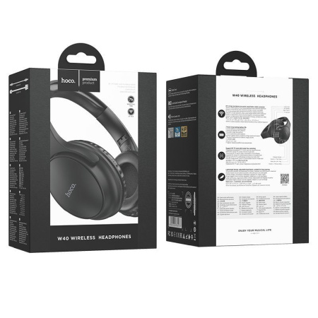 Беспроводные Bluetooth наушники HOCO W40, с микрофоном, черный