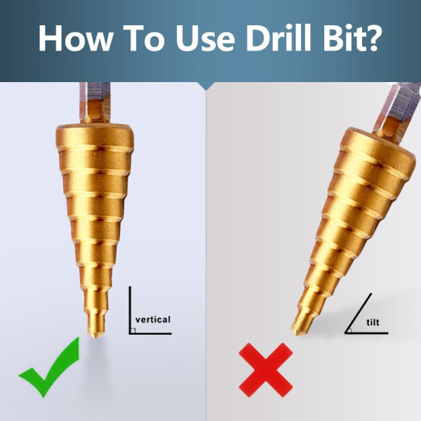 Набор ступенчатых сверл 3-12, 4-12, 4-20 мм с титановым покрытием по металлу, 3 штуки, золотой
