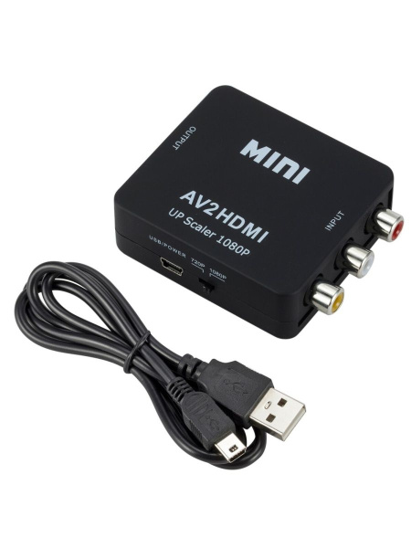 Адаптер - переходник RCA (AV) на HDMI, черный