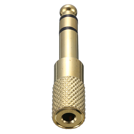 Адаптер - переходник jack 6.5mm - jack 3.5mm (AUX), золото