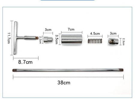 Обратный молоток - инструмент для беспокрасочного удаления и вытягивания вмятин на кузове автомобиля, 18 сменных насадок