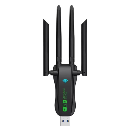 Адаптер - беспроводной Wi-Fi 5 приемник USB3.0, 4 антенны, до 1300 Мбит/с, двухдиапазонный - 2.4GHz/5.8GHz (Free Driver)