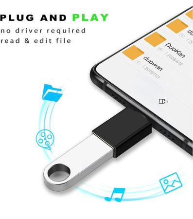 Адаптер - переходник OTG USB3.1 Type-C - USB3.0, черный