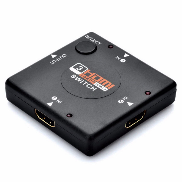 Адаптер - переключатель - свитч 3×1 HDMI, FullHD 1080p 3D, пассивный, черный